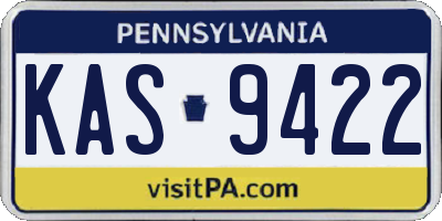 PA license plate KAS9422