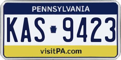 PA license plate KAS9423