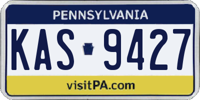PA license plate KAS9427