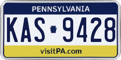 PA license plate KAS9428