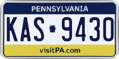 PA license plate KAS9430