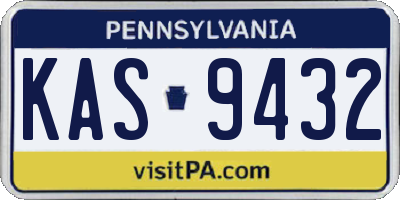 PA license plate KAS9432