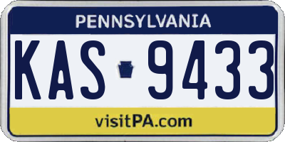 PA license plate KAS9433