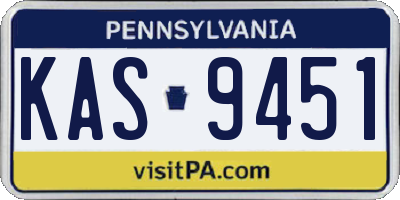 PA license plate KAS9451