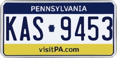 PA license plate KAS9453
