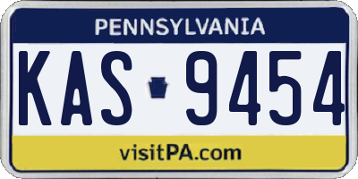 PA license plate KAS9454