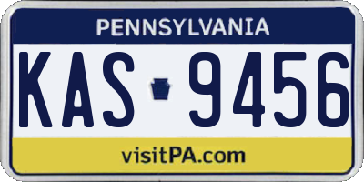 PA license plate KAS9456