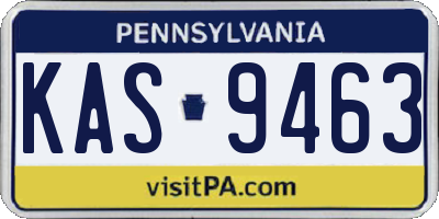 PA license plate KAS9463