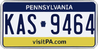 PA license plate KAS9464