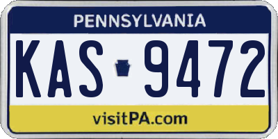 PA license plate KAS9472
