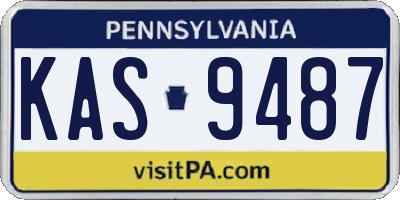 PA license plate KAS9487