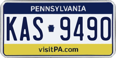 PA license plate KAS9490