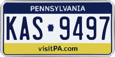 PA license plate KAS9497