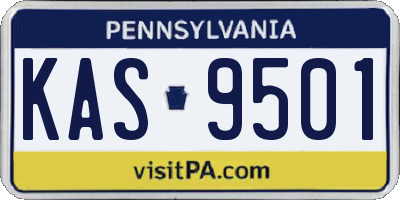 PA license plate KAS9501