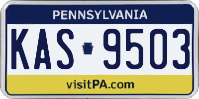 PA license plate KAS9503