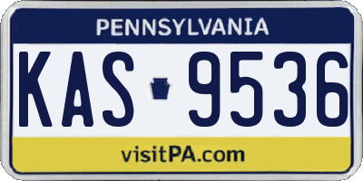 PA license plate KAS9536