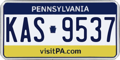 PA license plate KAS9537