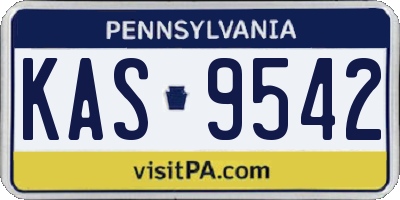 PA license plate KAS9542