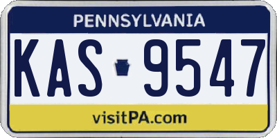 PA license plate KAS9547