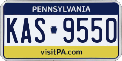 PA license plate KAS9550