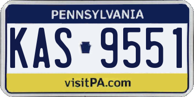 PA license plate KAS9551