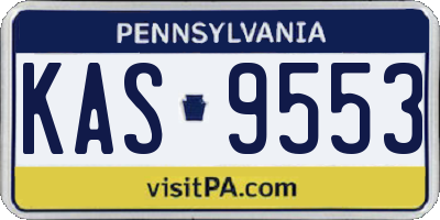 PA license plate KAS9553