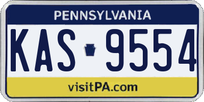 PA license plate KAS9554