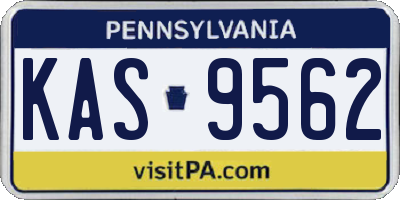 PA license plate KAS9562