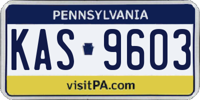 PA license plate KAS9603