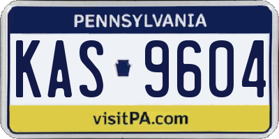 PA license plate KAS9604