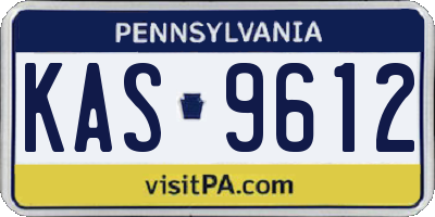 PA license plate KAS9612