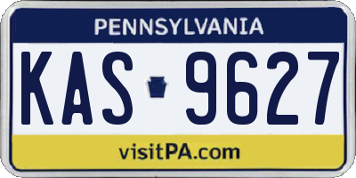 PA license plate KAS9627