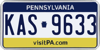 PA license plate KAS9633