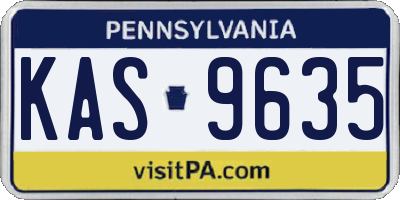 PA license plate KAS9635
