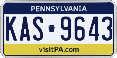 PA license plate KAS9643