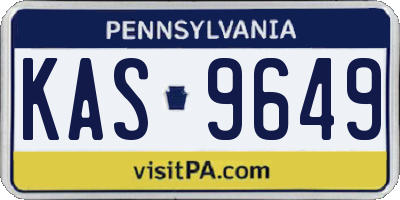 PA license plate KAS9649