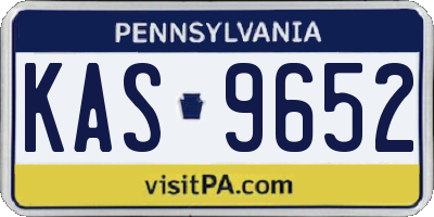 PA license plate KAS9652