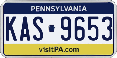 PA license plate KAS9653