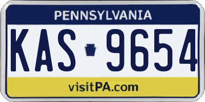 PA license plate KAS9654