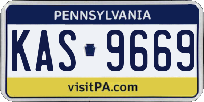 PA license plate KAS9669