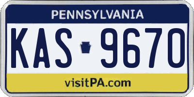 PA license plate KAS9670