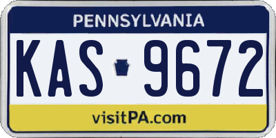 PA license plate KAS9672