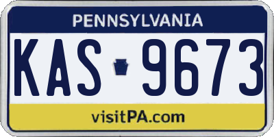 PA license plate KAS9673