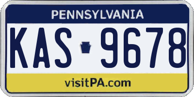 PA license plate KAS9678