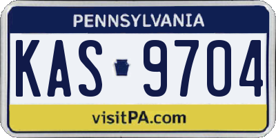 PA license plate KAS9704