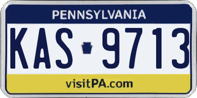PA license plate KAS9713
