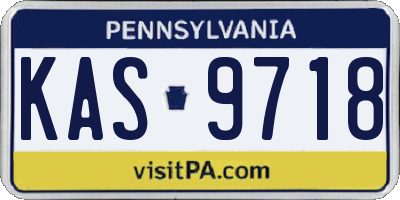 PA license plate KAS9718