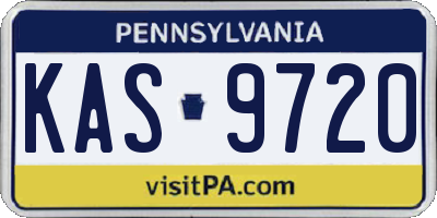 PA license plate KAS9720