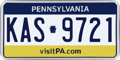 PA license plate KAS9721
