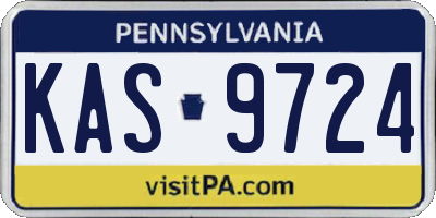 PA license plate KAS9724